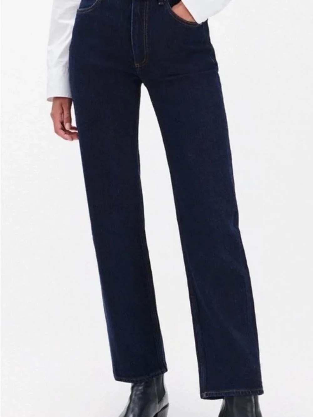 NWT! rag & bone Dark Indigo Nina High Rise Ankle Cigarette Straight Leg Jeans